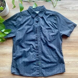 Haggar Charcoal Short Sleeve Button Down Shirt